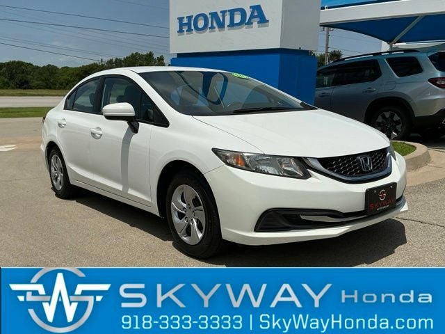 2014 Honda Civic LX in Taffeta White — front three-quarter view