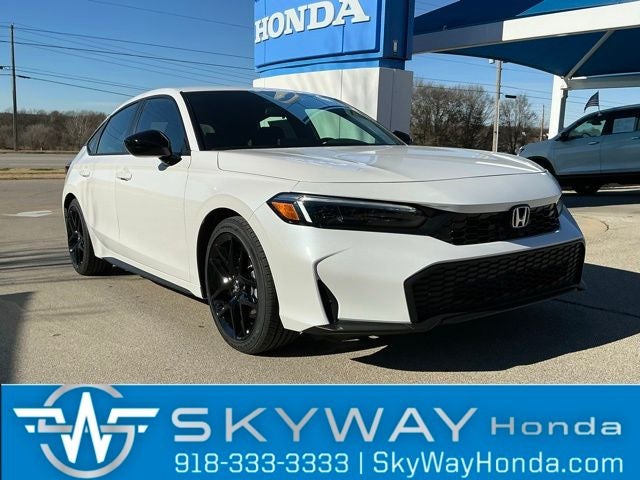 2026 Honda Civic Sport in Platinum White Pearl — front three-quarter view