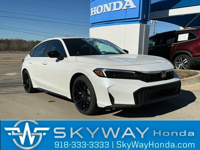 2026 Honda Civic Sport in Platinum White Pearl — front three-quarter view