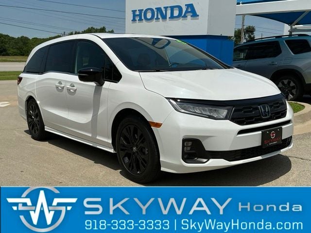 2025 Honda Odyssey Sport-L in Platinum White — front three-quarter view