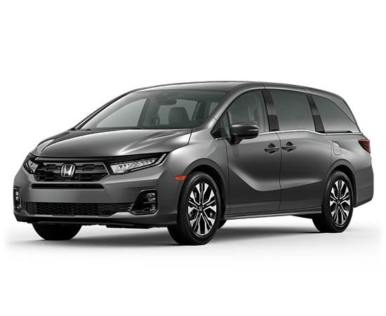 2026 Honda Odyssey Elite in Modern Steel Metallic — front three-quarter view