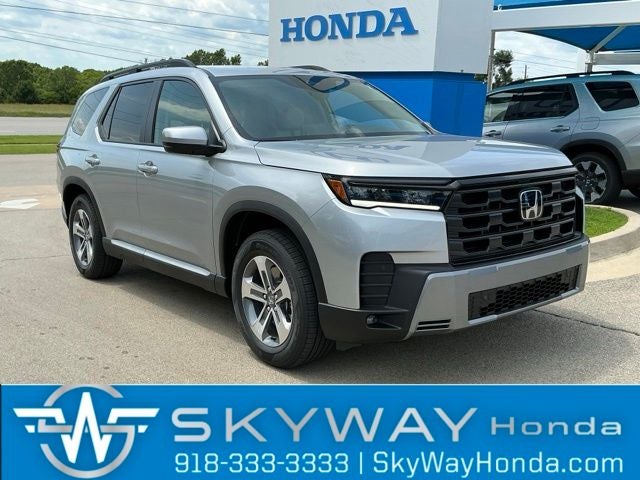 2026 Honda Pilot EX-L in Solar Silver Metallic — front three-quarter view