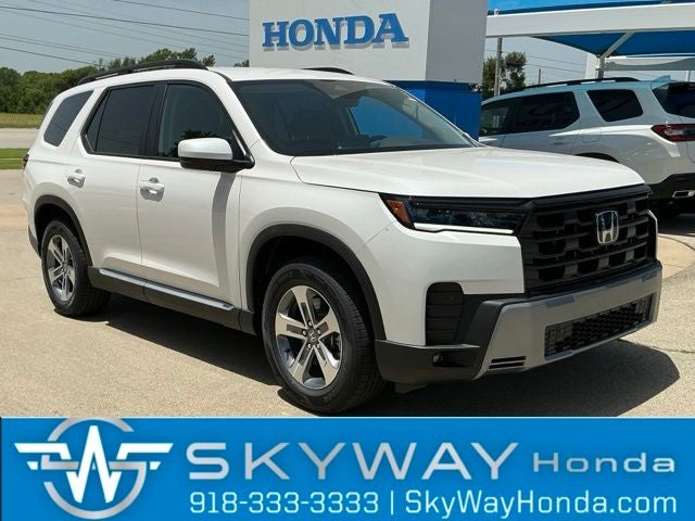 2026 Honda Pilot EX-L in Platinum White Pearl — front three-quarter view
