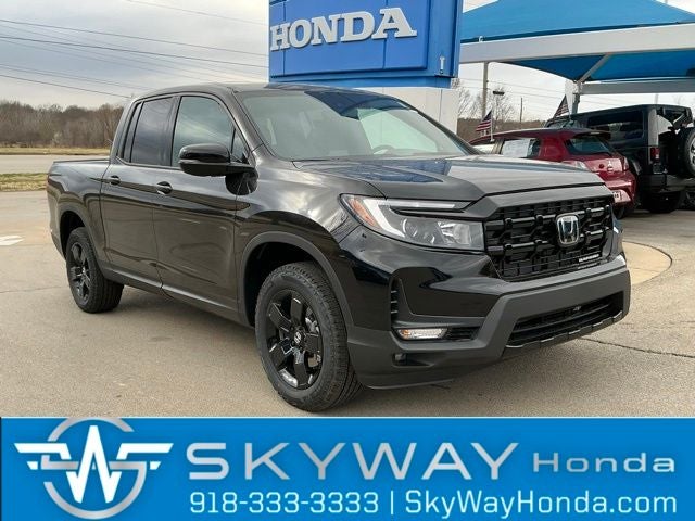 2026 Honda Ridgeline Black Edition in Crystal Black Pearl — front three-quarter view