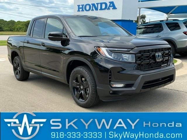 2026 Honda Ridgeline Black Edition in Crystal Black Pearl — front three-quarter view